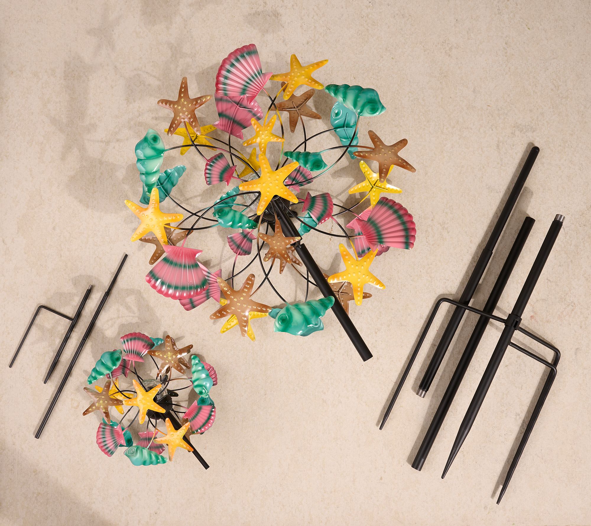 Temp-tations Outdoors Set of 2 Wind Spinners with Solar Lights