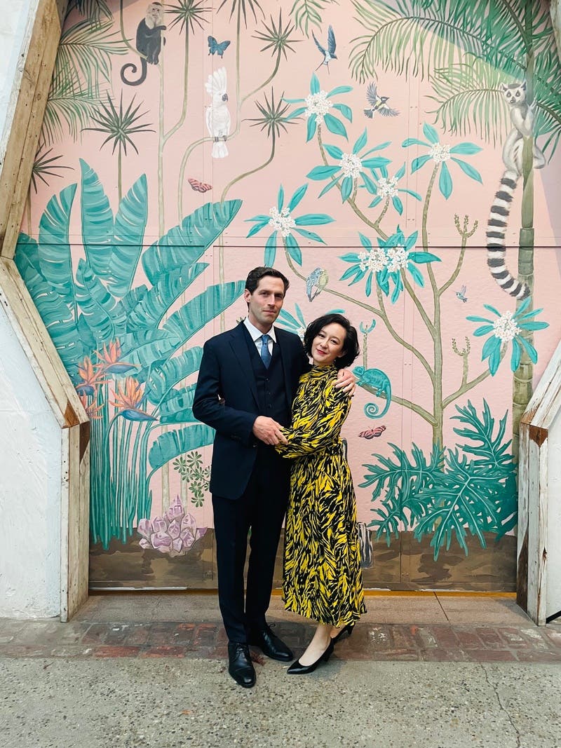 Yellow Zebra Print Midi Dress by No. 21 | Rent the Runway