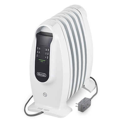 デロンギ NJ0505E(ピュアホワイト＋ブラック) オイルヒーター 小型