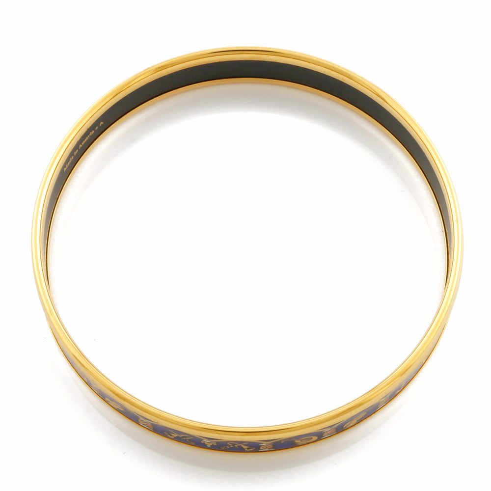 中古】 エルメス HERMES バングル 楽器 エマイユ ゴールド ブルー