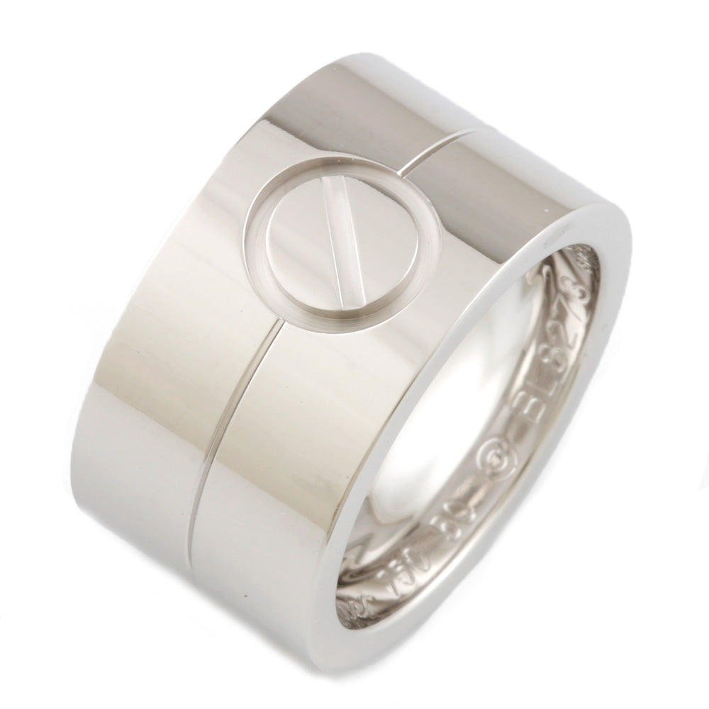 中古】 カルティエ CARTIER K18WG リング 指輪 幅広 ハイラブリング