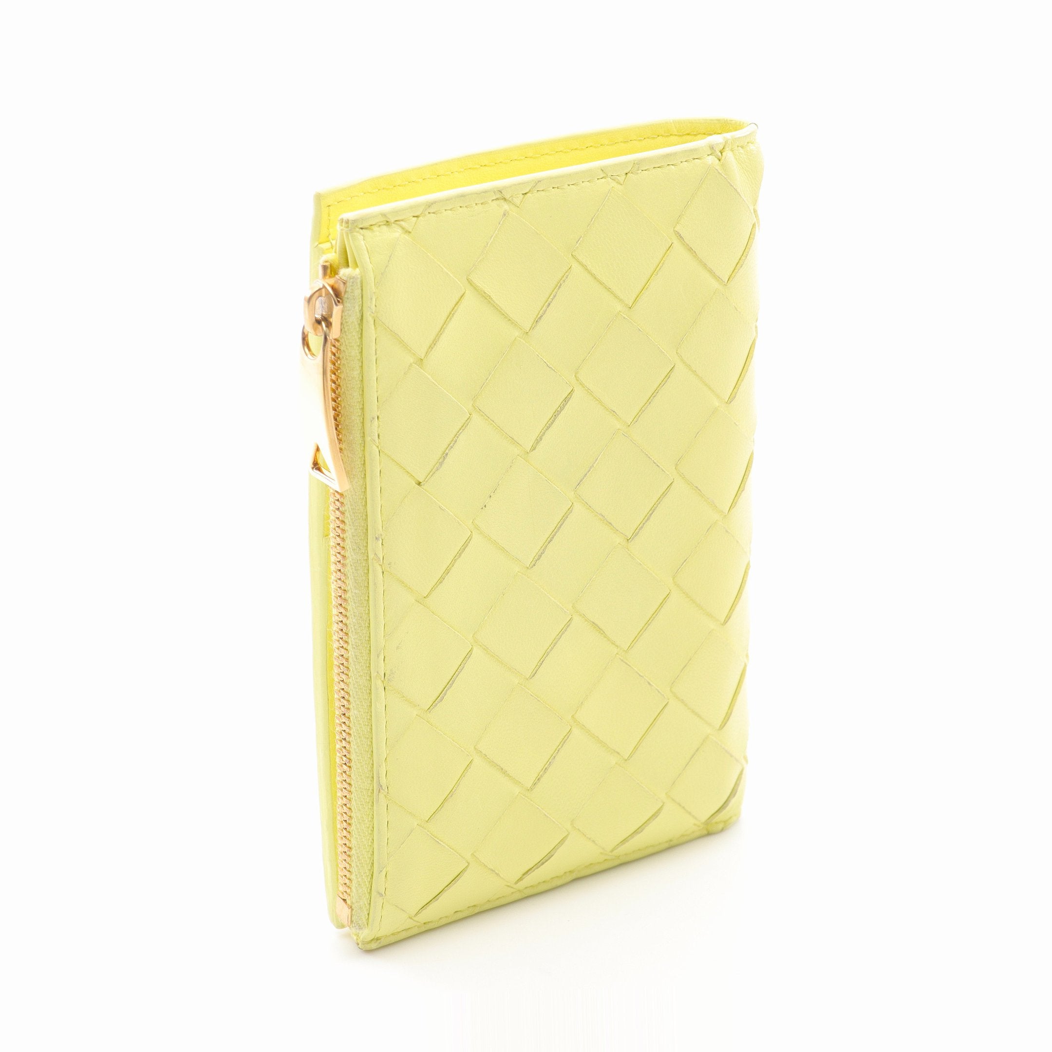 イントレチャート 二つ折り財布 レザー ライトイエロー ボッテガ