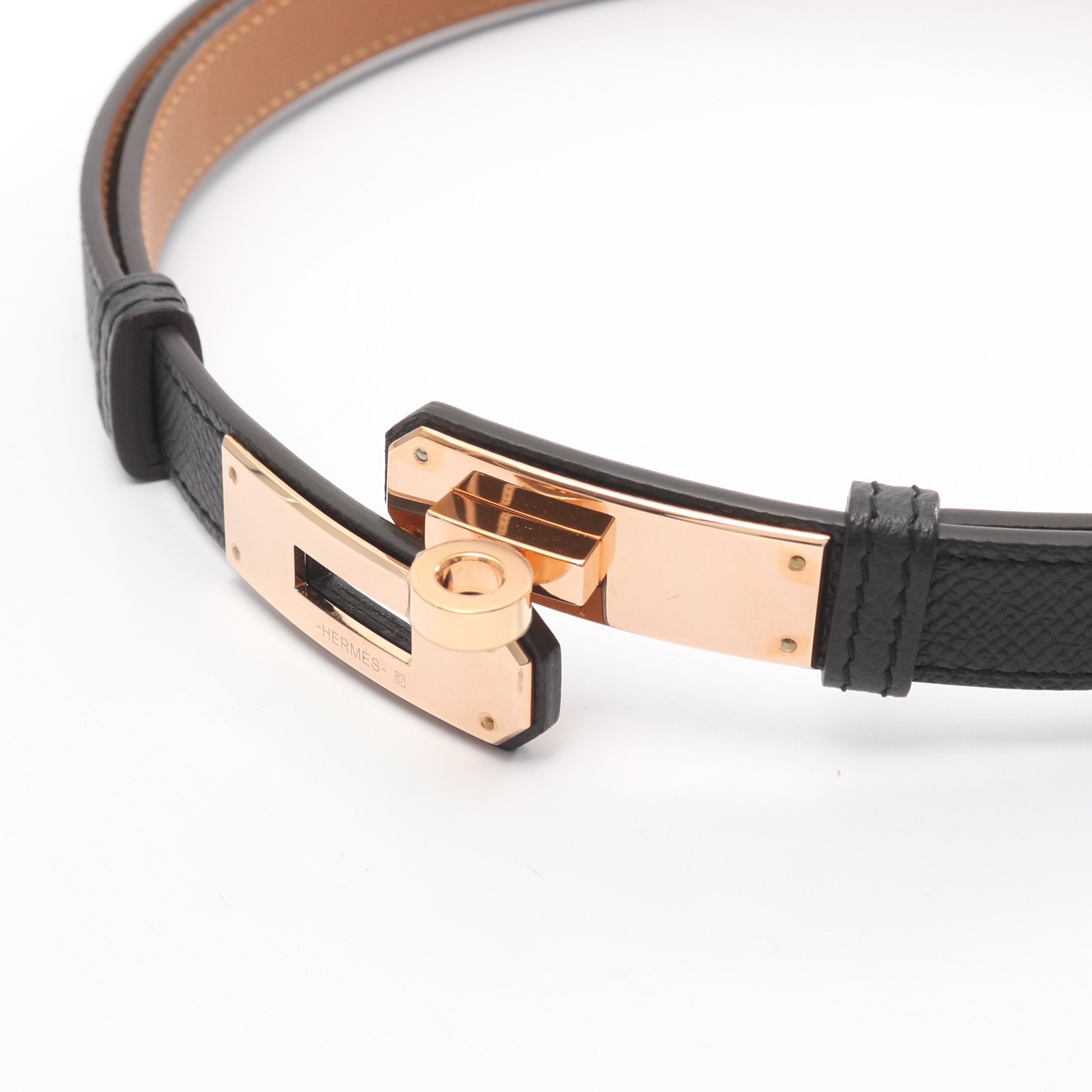 ケリー ベルト ヴォーエプソン ブラック ゴールド金具 W刻印 エルメス