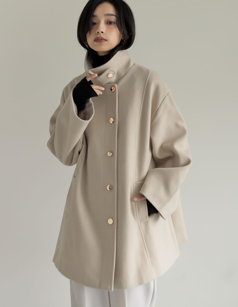 マルチウェイポンチョ風ミドルコート - ジャケット/アウター通販