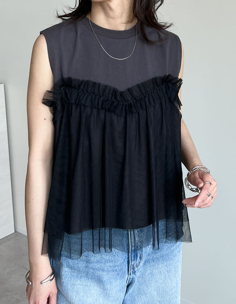 3WAYチュールノースリーブトップス - トップス通販 | 人気レディース