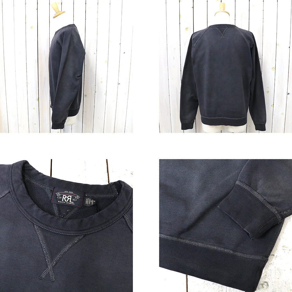 Double RL (ダブル アール エル) : FRENCH TERRY CREWNECK (BLACK