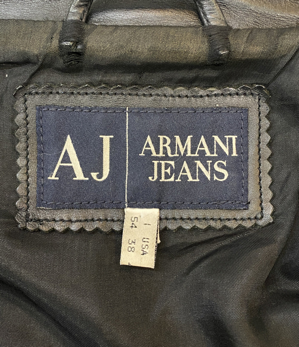 ARMANI JEANS レザーブルゾン ブラック 00S メンズ SIZE 54 アルマーニ