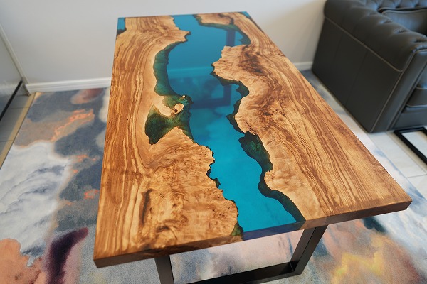 オリーブレジンテーブル Ocean サイドテーブル|レジンテーブル専門店