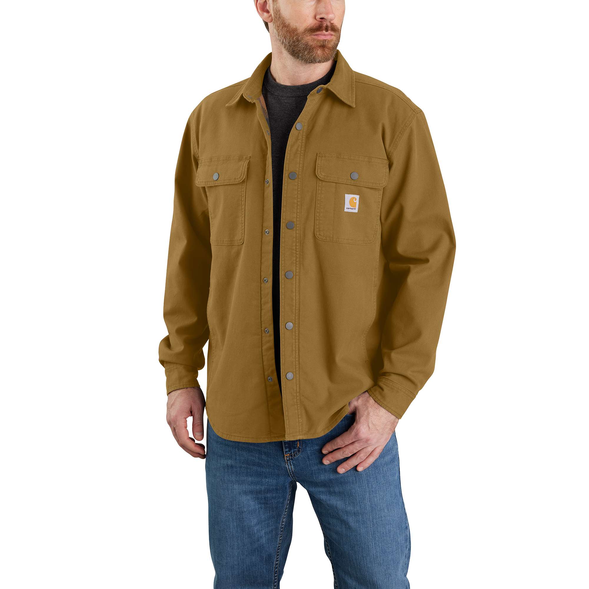 Rugged Flex Relaxed Fit Canvas Fleece-Lined Shirt Jac | Carhartt