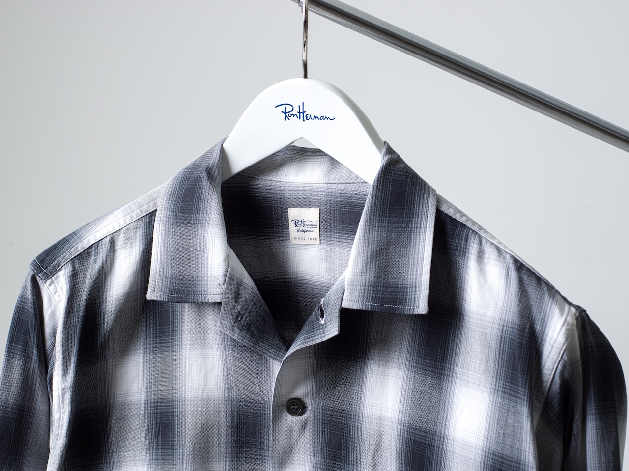 Ron Herman California Ombre Check Open Collared Shirt News｜Ron Herman