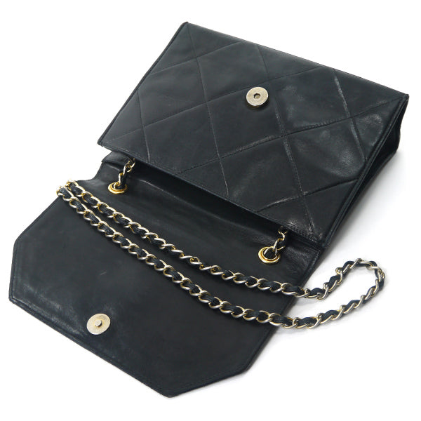 OLD CHANEL ダイヤココマークステッチ チェーンショルダー（黒