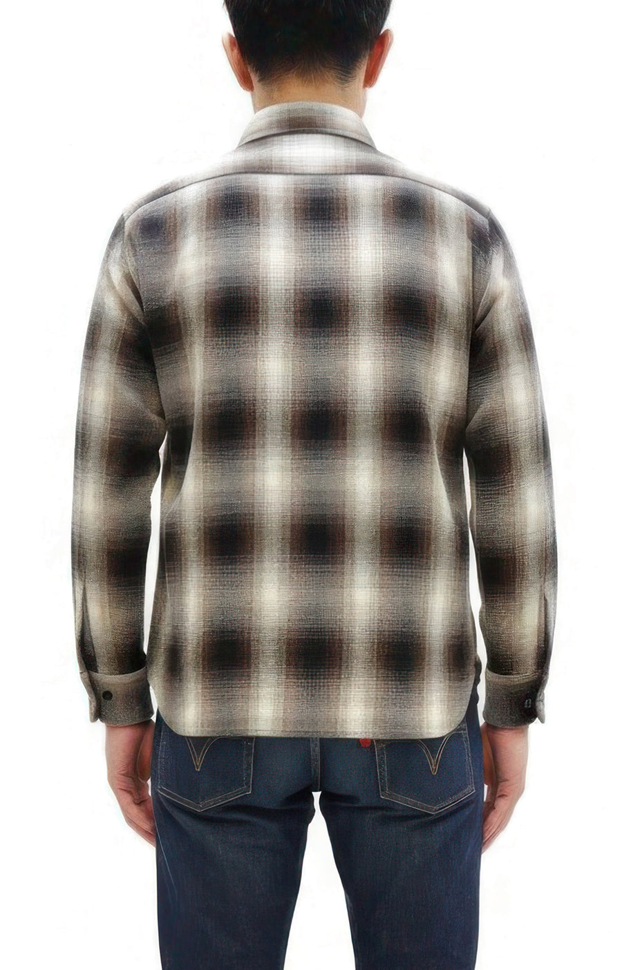 Sugar Cane Men's Long Sleeve Ombre Plaid Work Shirt - 100% Cotton