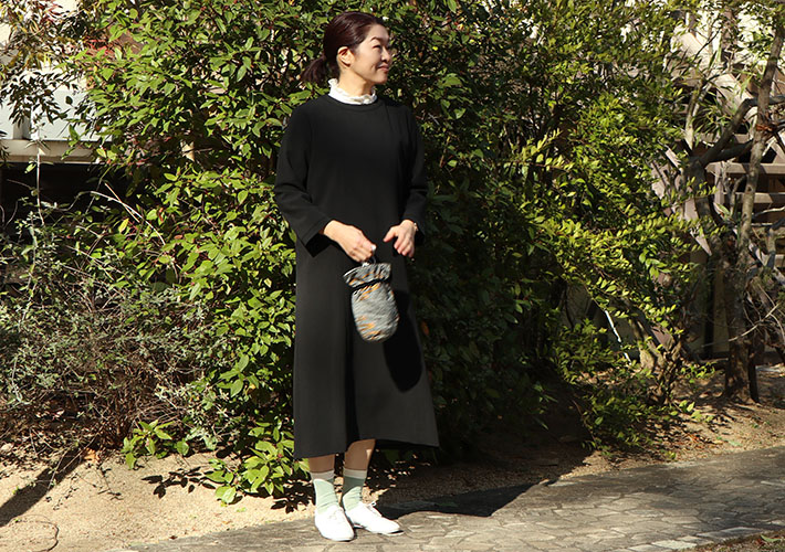 waltz for rolca]ウール混ストレッチ前開きワンピース | 森の8カテン