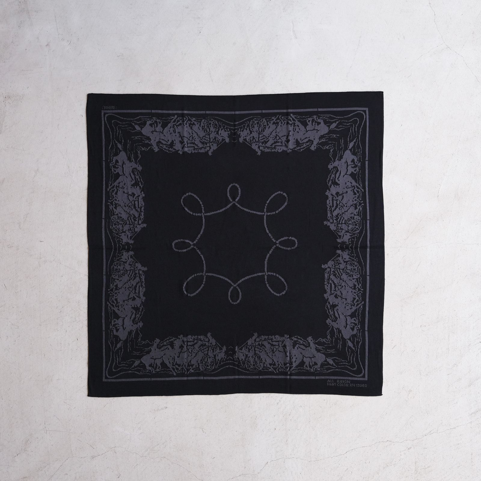 i'm here - 40's Vintage Bandana：Rayon Knit -バンダナ-（Black
