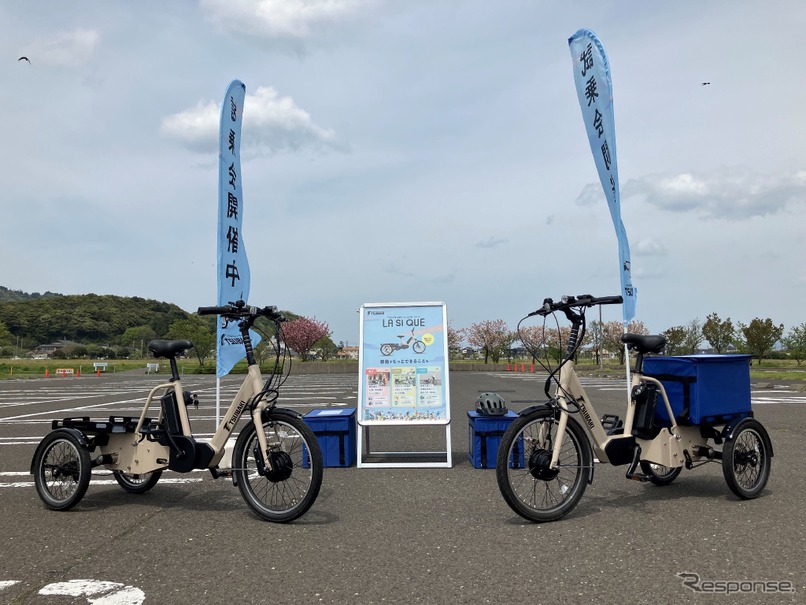 椿本チエインが開発する電動アシスト3輪自転車、若狭美浜でレンタル