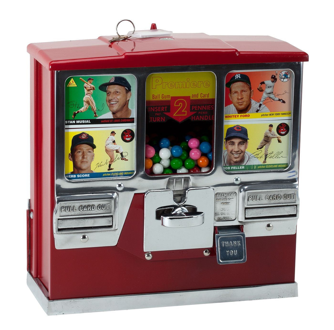 1950'S OAK PREMIER 2 CENT BASEBALL CARD AND GUMBALL VENDING
