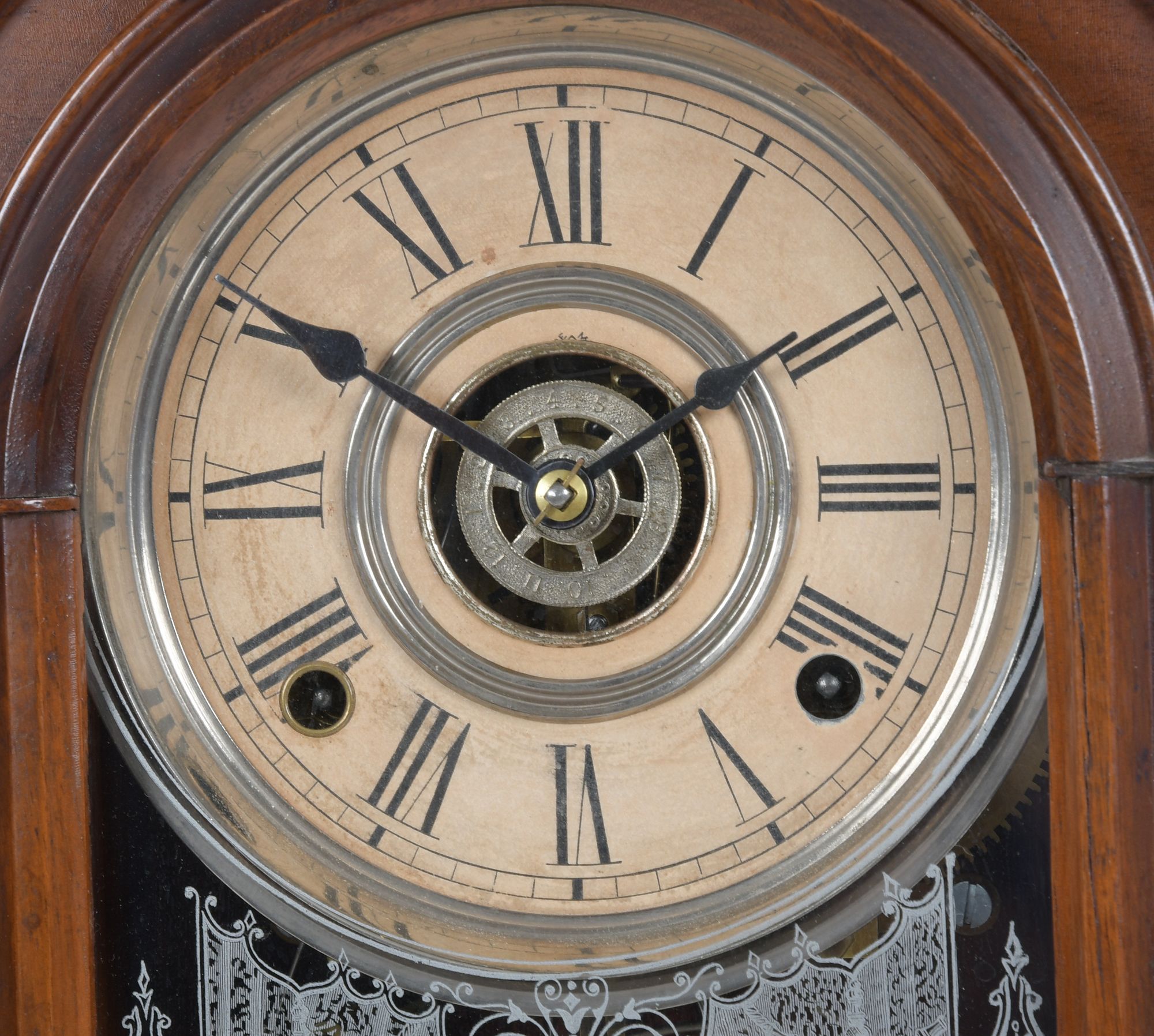 William L. Gilbert Walnut 'Occidental' Parlor Clock sold at