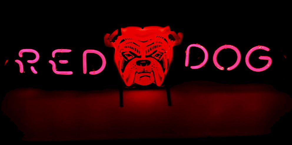 Red Dog Advertising Neon Sign sold at auction on 22nd September
