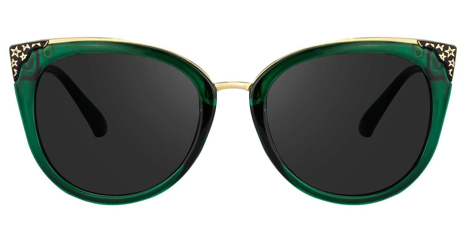 Dalton Cat Eye Sunglasses with Dark Green Frames