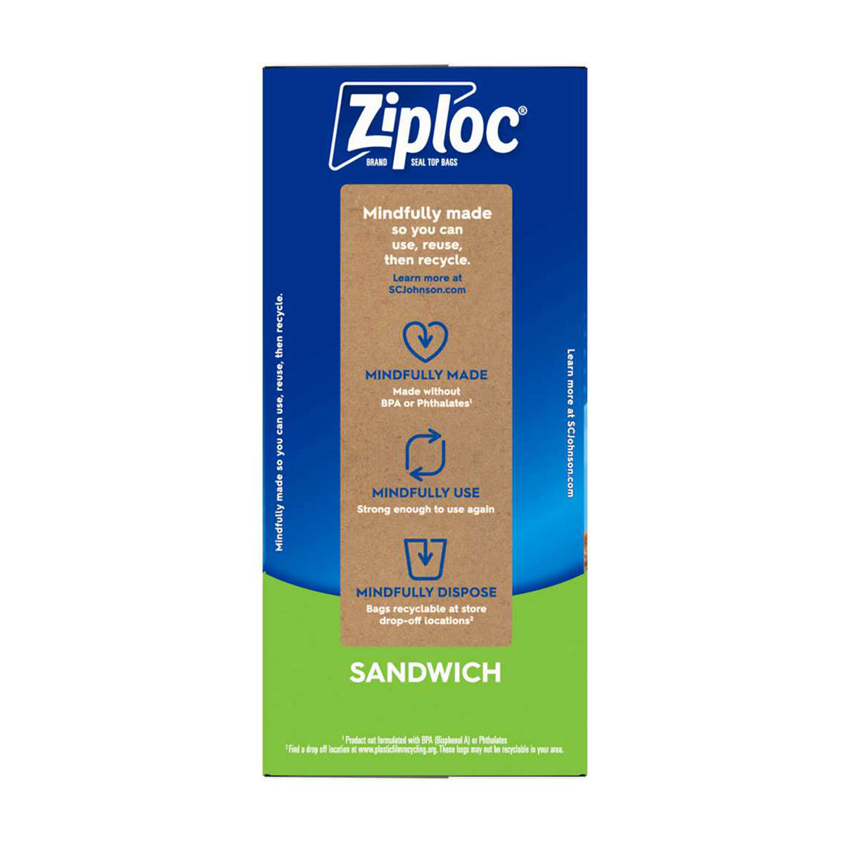 Buy Ziploc Brand Sandwich Bags, with Grip 'n Seal Technology, 189
