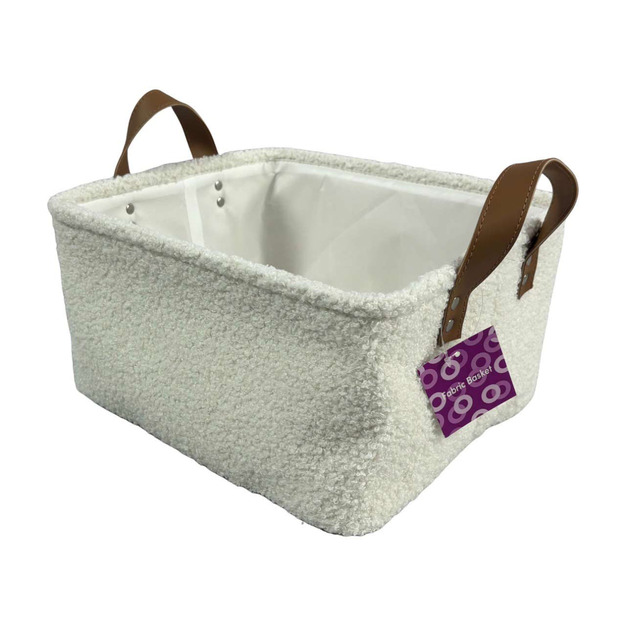 White Sherpa Storage Basket, Small