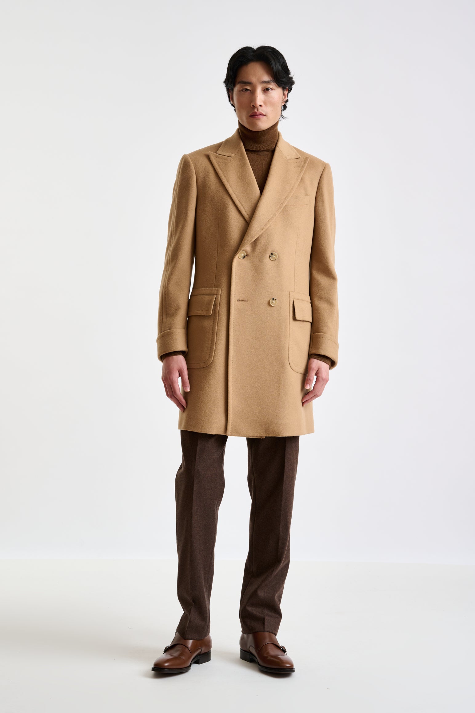 Light Brown 100% Wool Winchester Overcoat Zeus – Scabal