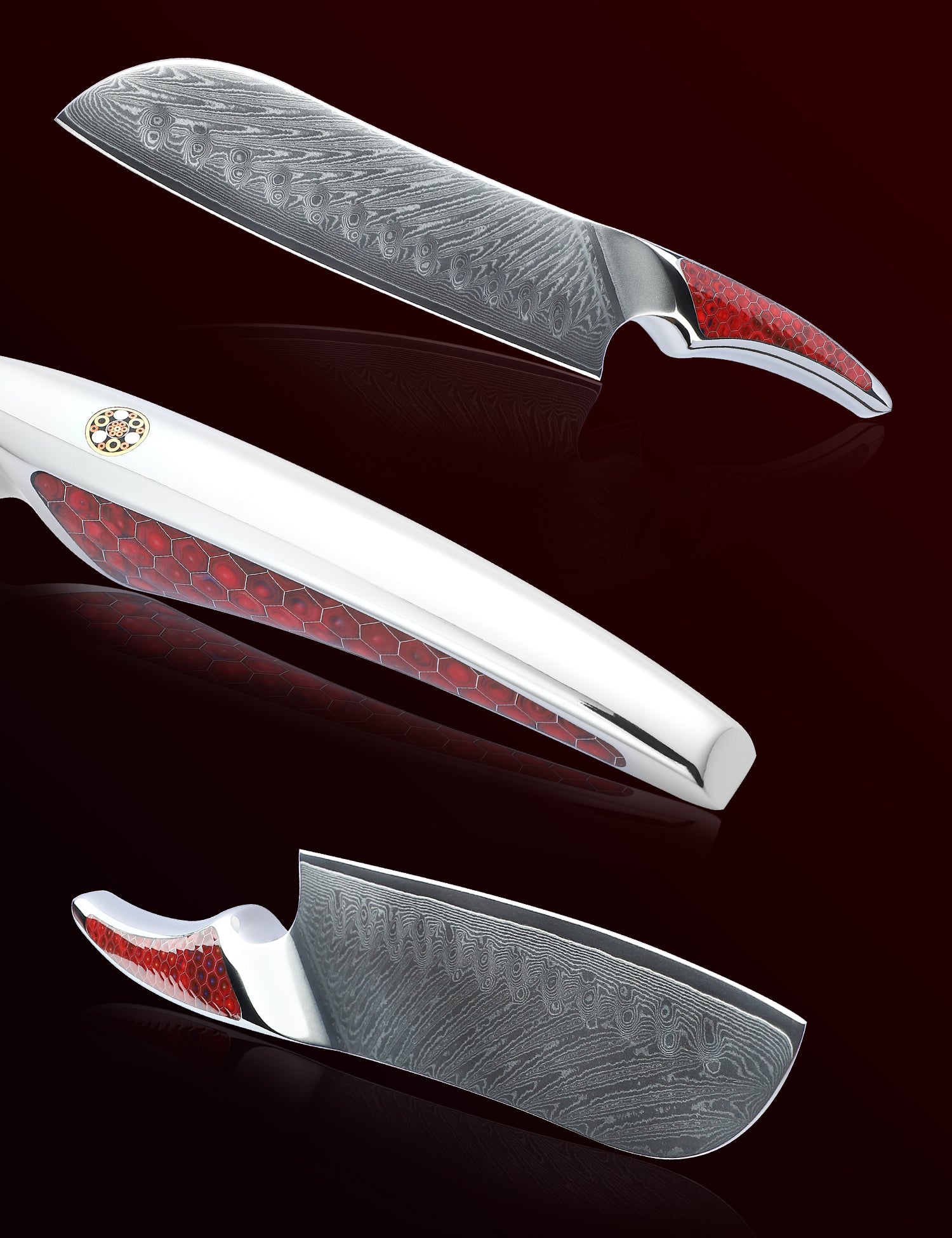 SANMUZUO 7 inch Santoku Knife, Japanese VG-10 Damascus Steel Chef