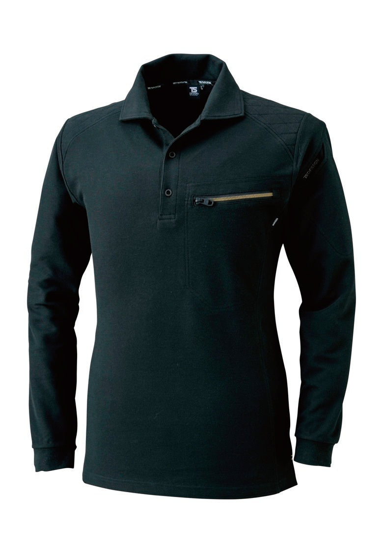 TS DESIGN 5105 藤和 交織鹿の子 男女ユニセックス 肩刺し子仕様・長袖