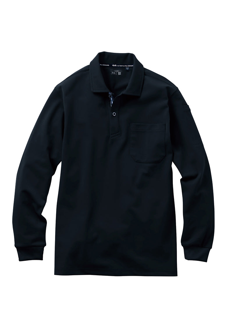 SOWA 7325-50 桑和 吸汗速乾 UVカット 長袖ポロシャツ(胸ポケット付き