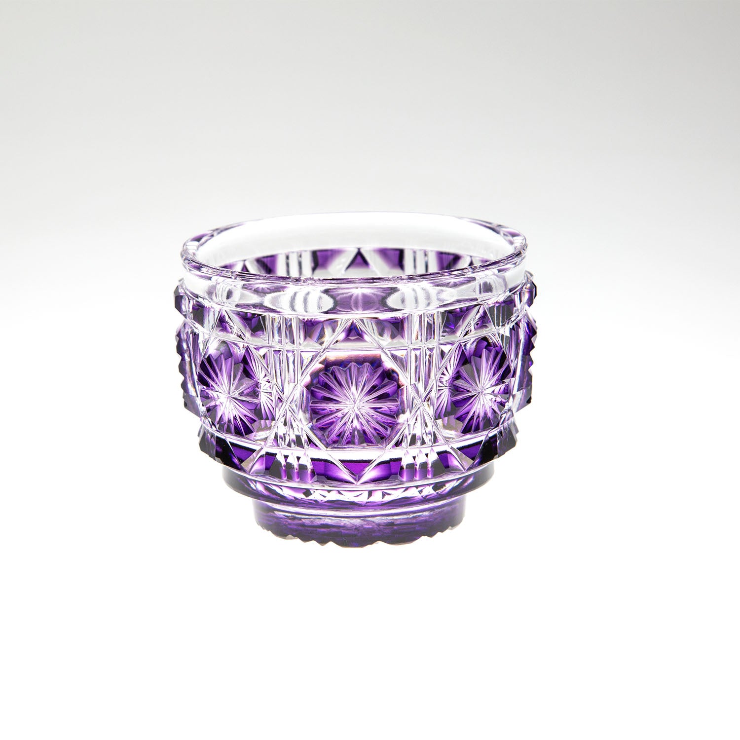 島津薩摩切子 猪口(大) 藍 復元 尚古集成館監修 薩摩ガラス工芸作 刻印