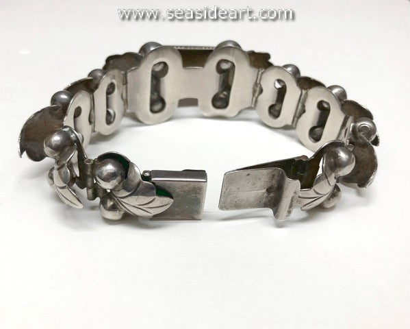 Vintage Mexican Silver & Amethyst Link Bracelet - Seaside Art Gallery