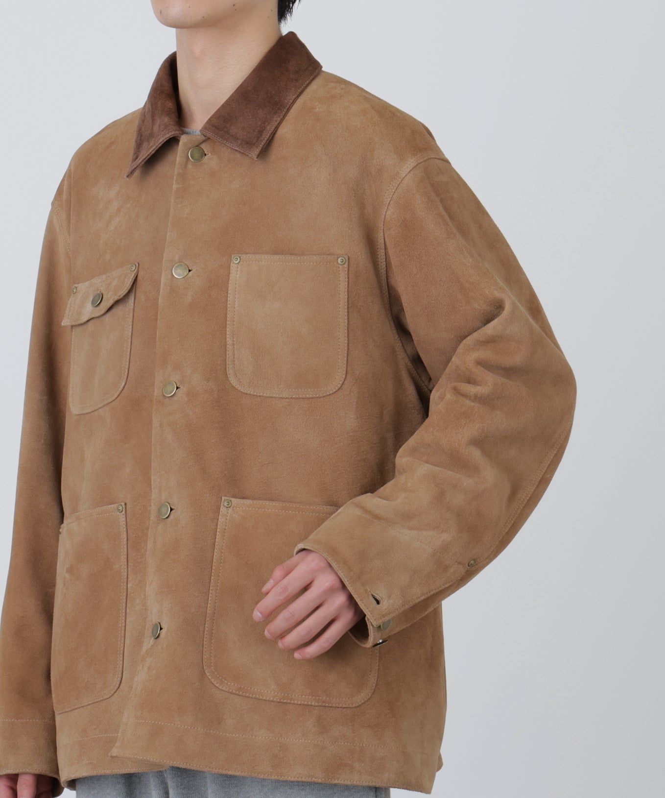 LEATHER MICHIGAN CHORE COAT ‐Goat suede Antique finish‐ | SEVEN BY