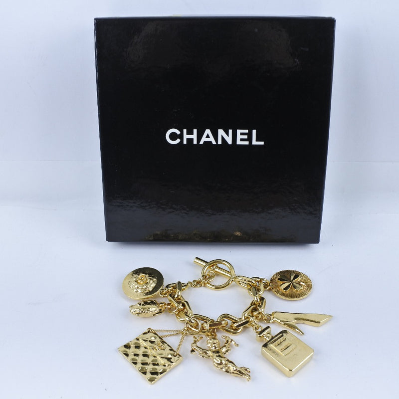 CHANEL】シャネル アイコンチャーム ブレスレット 金メッキ ゴールド