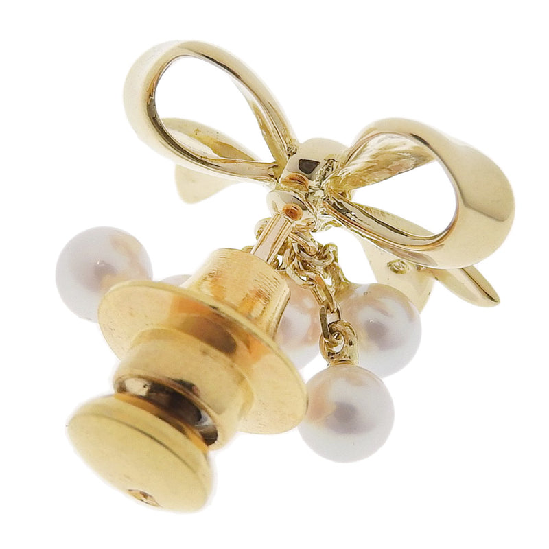 MIKIMOTO】ミキモト リボン3.8～4.0mm K18イエローゴールド×真珠