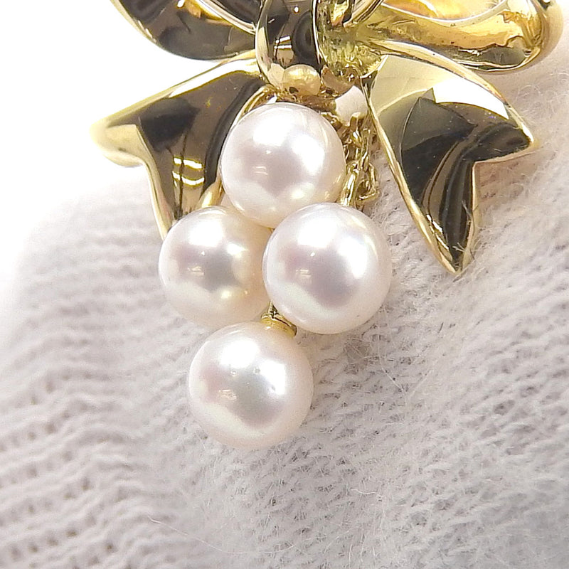 MIKIMOTO】ミキモト リボン3.8～4.0mm K18イエローゴールド×真珠