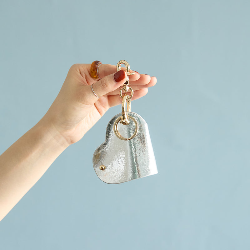 HASHIBAMI 【Ha-2504-070 ハート型 メタリック スマートキーリング