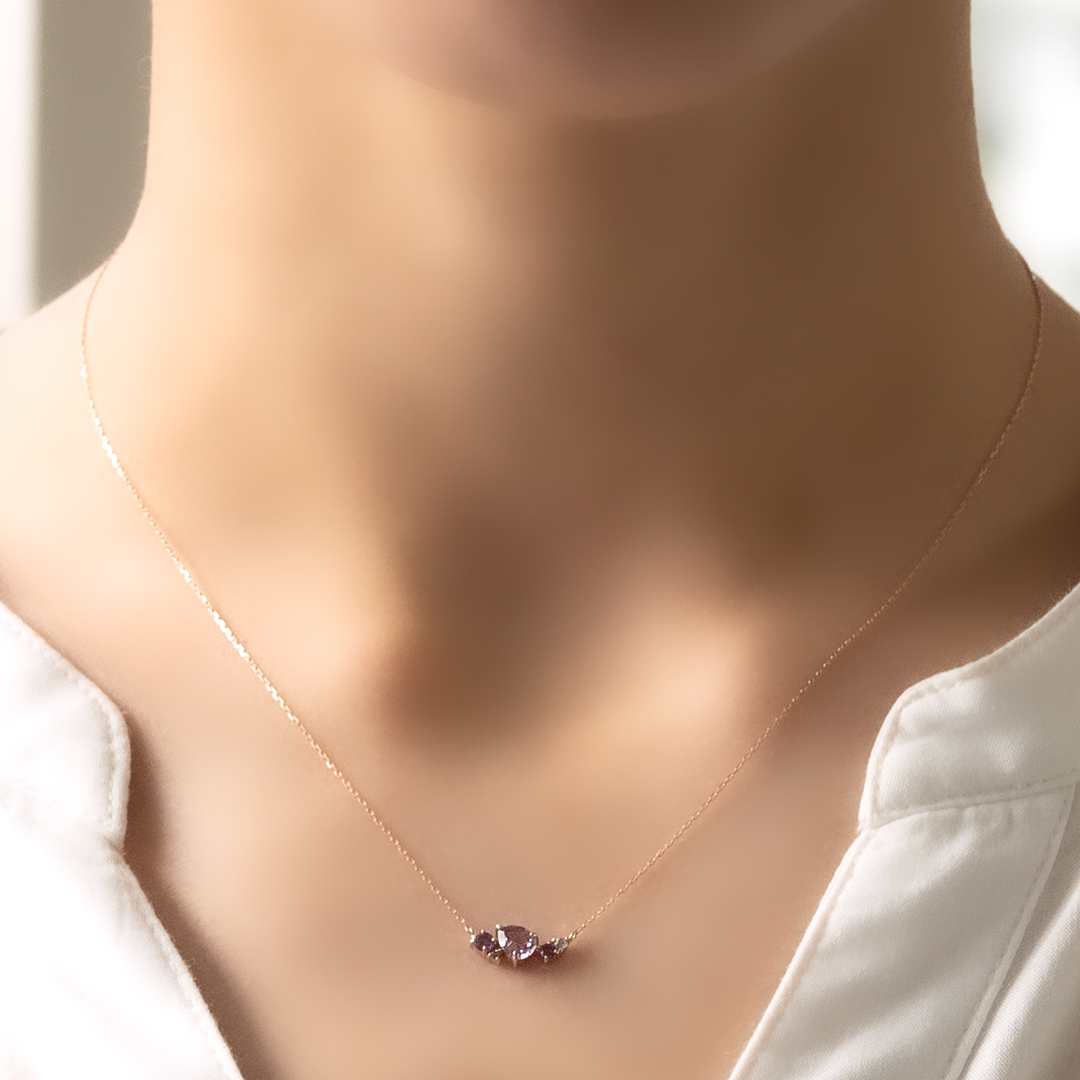 ネックレス K10/K18ピンクゴールド (JLージュエルー)(ラベンダー