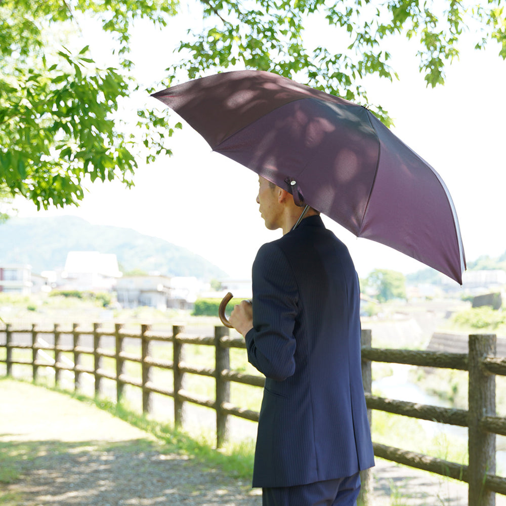 高級感漂う大人のメンズ日傘！晴雨兼用折りたたみ傘8本骨58cm