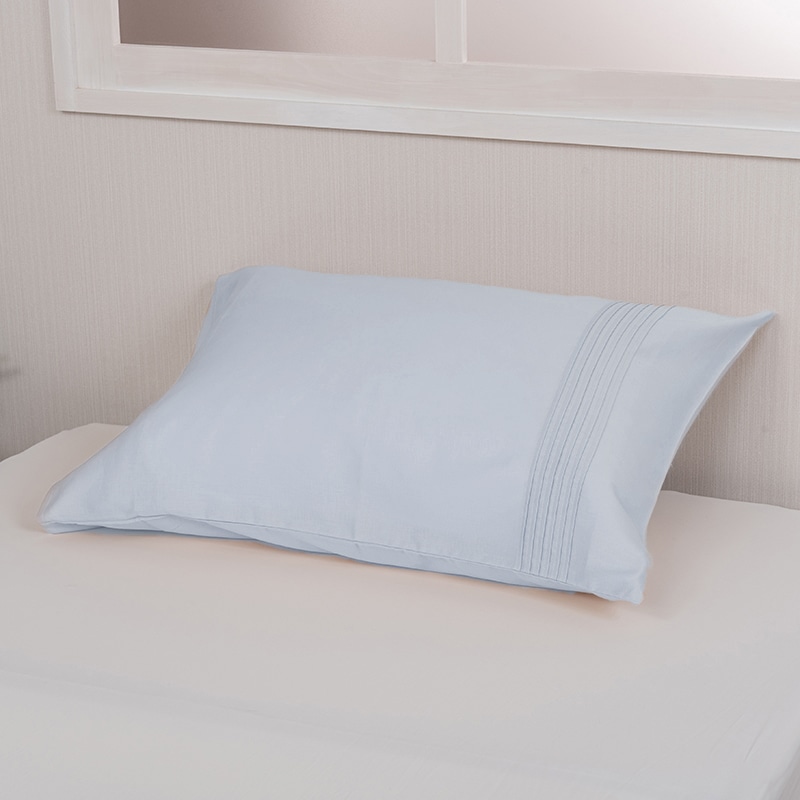 綿サテン ピローケース(65×45cm ブルー): 枕カバー・枕パッド