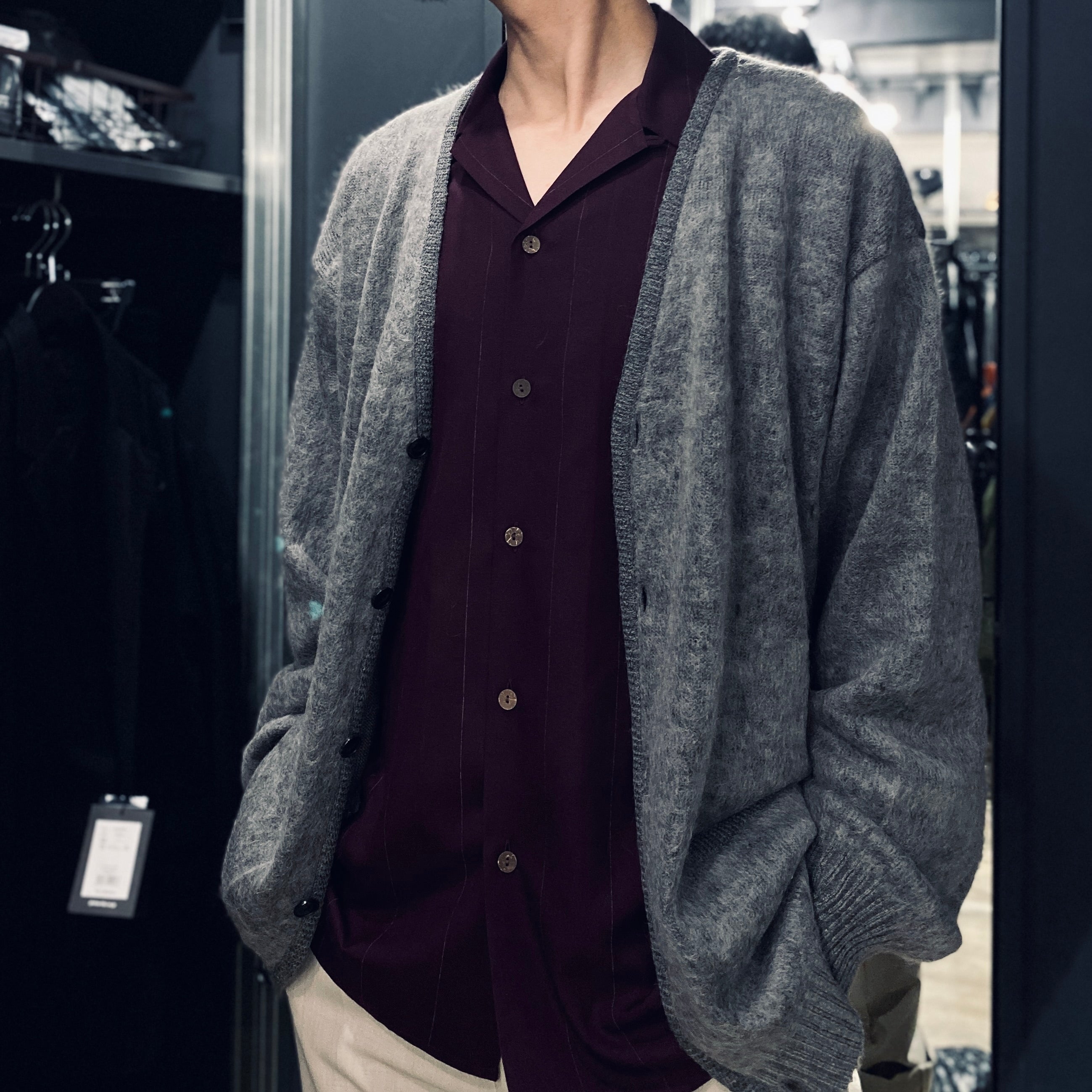 KASURI OPEN COLLAR SHIRT L/S #BURGUNDY [23FW-WMS-OC07]_WACKO MARIA