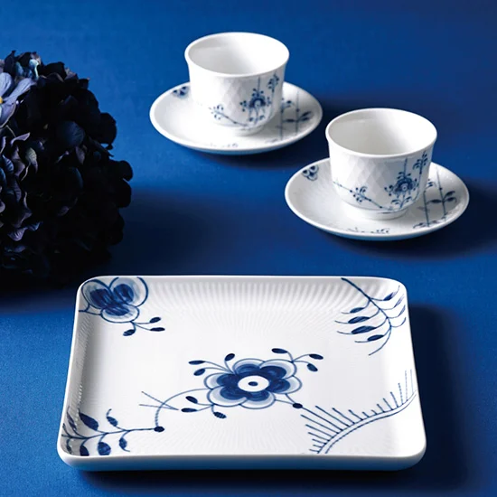 ロイヤル コペンハーゲン ブルーフルーテッド メガ スクエアプレート