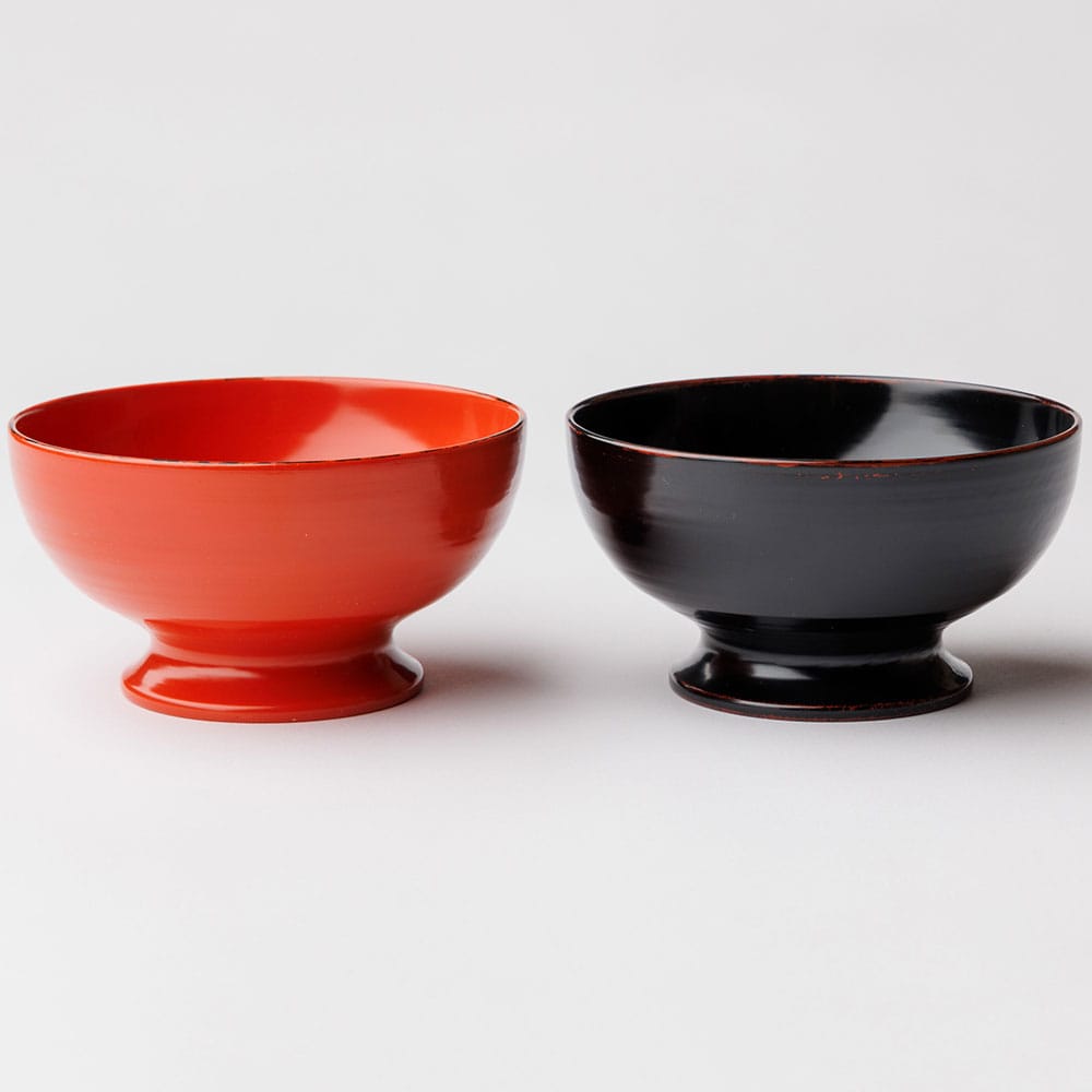 村瀬礼さんの根来塗椀 曲線高台 朱／黒: キッチン雑貨 | スイーツ