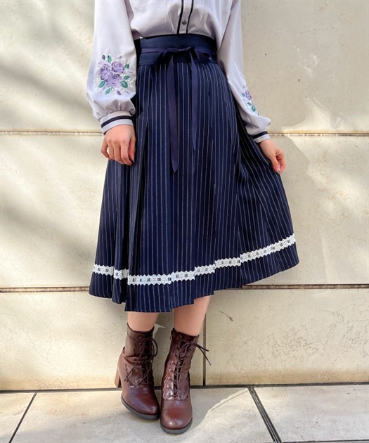 ストライププリーツミディスカート | axes femme online shop -outlet-