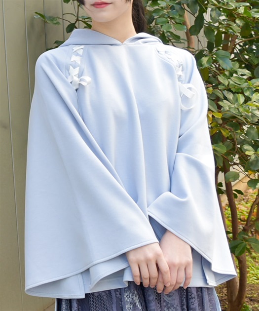 花粉ガード編み上げポンチョ | axes femme online shop