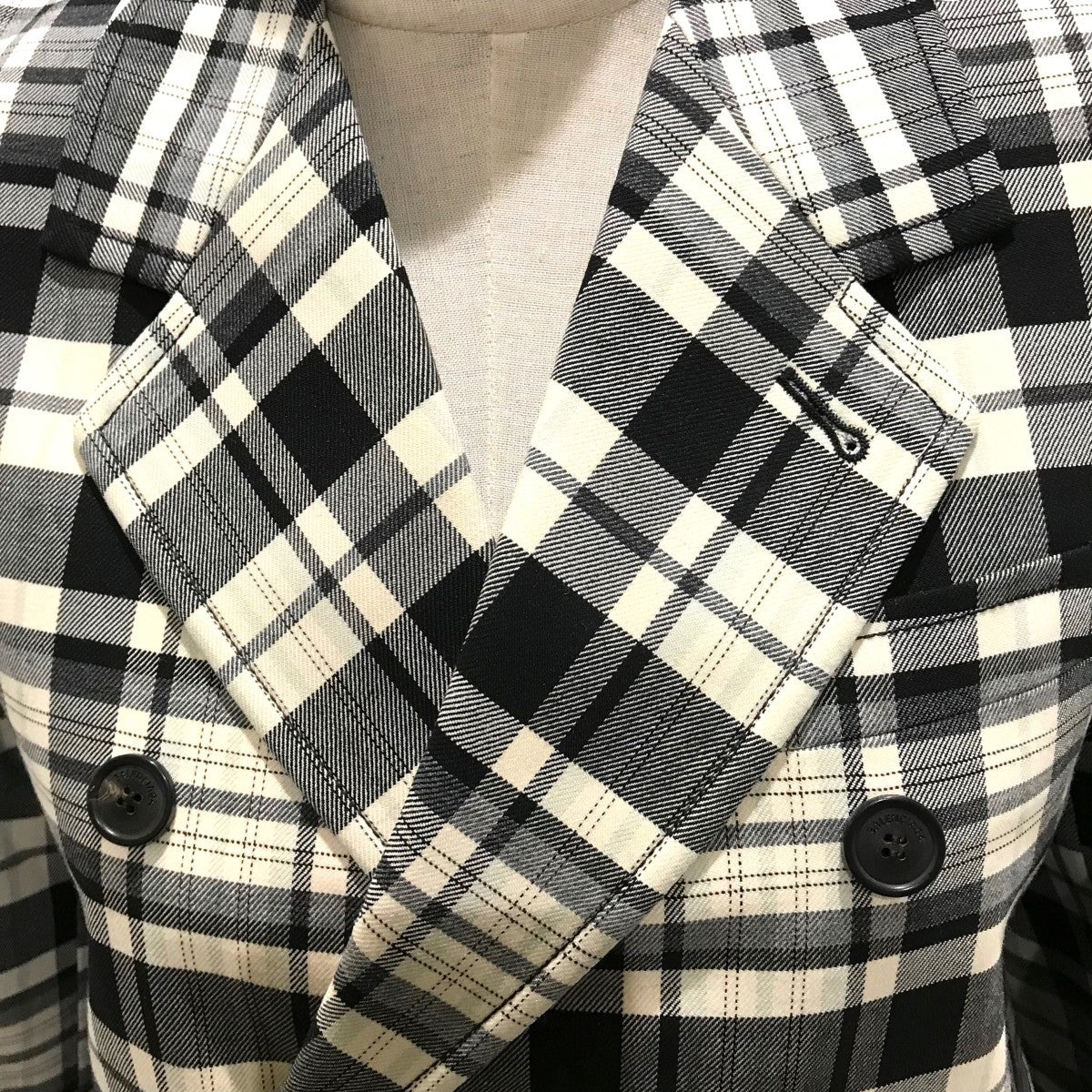 BALENCIAGA(バレンシアガ) ダブルブレストチェックコート528625 528625
