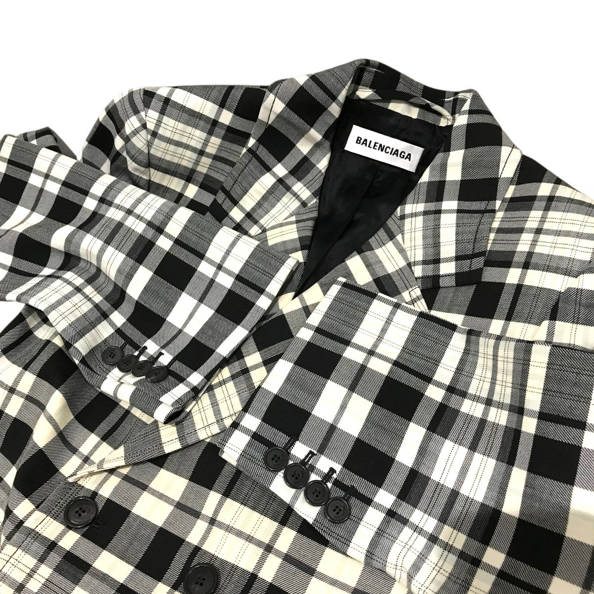 BALENCIAGA(バレンシアガ) ダブルブレストチェックコート528625 528625