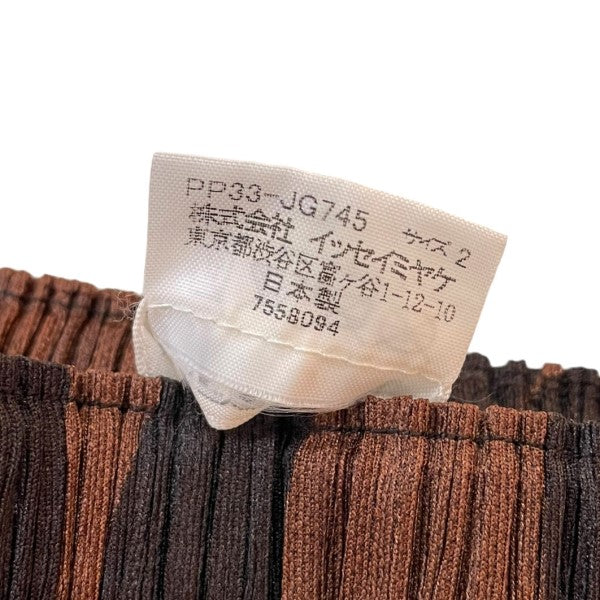 PLEATS PLEASE(プリーツプリーズ) 総柄プリーツスカート ブラウン