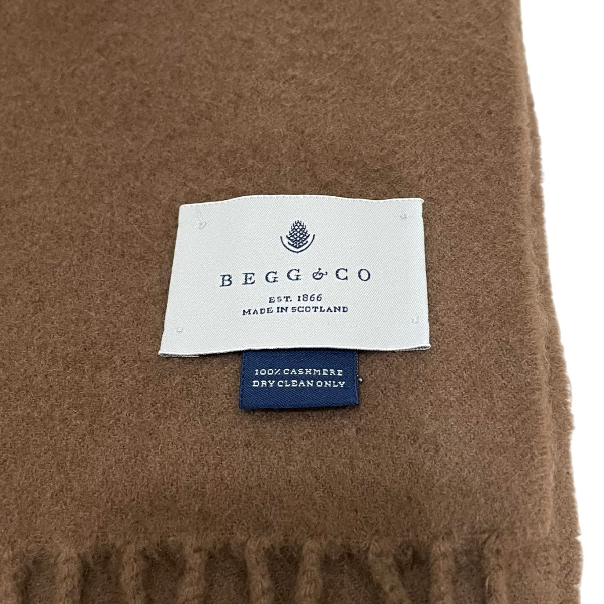 BEGG X CO(ベグアンドコー) カシミアマフラー100％ ブラウン｜【公式