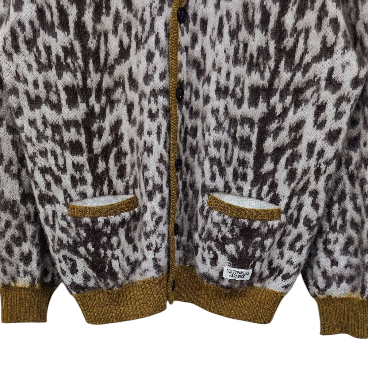 WACKO MARIA(ワコマリア) レオパードカーディガン モヘアブレンド