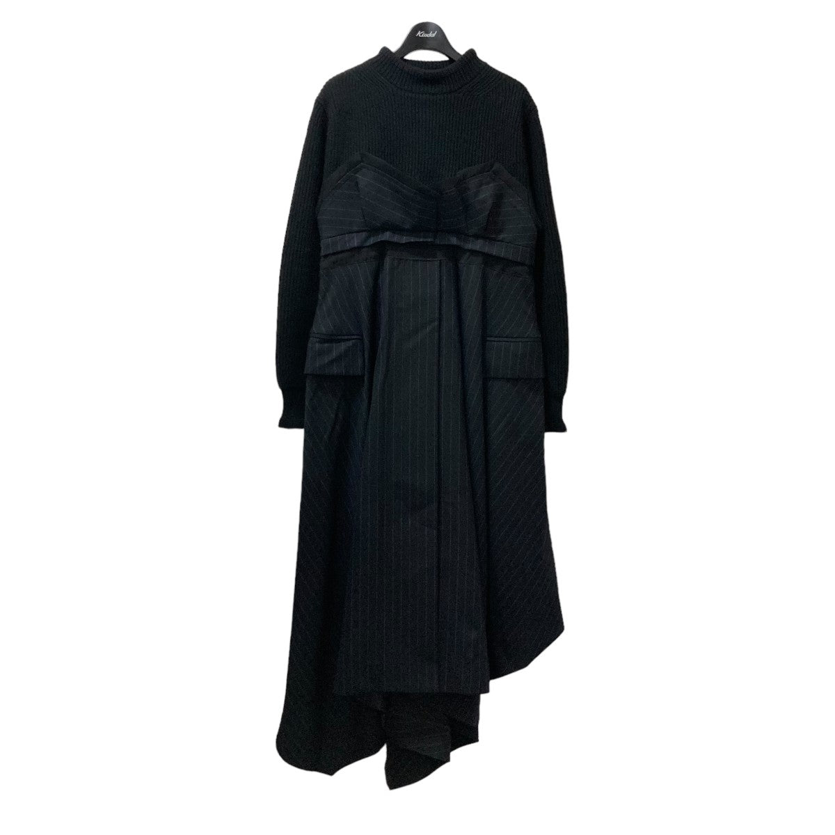sacai(サカイ) Wool Knit × Chalk Stripe Dress ニットドッキング